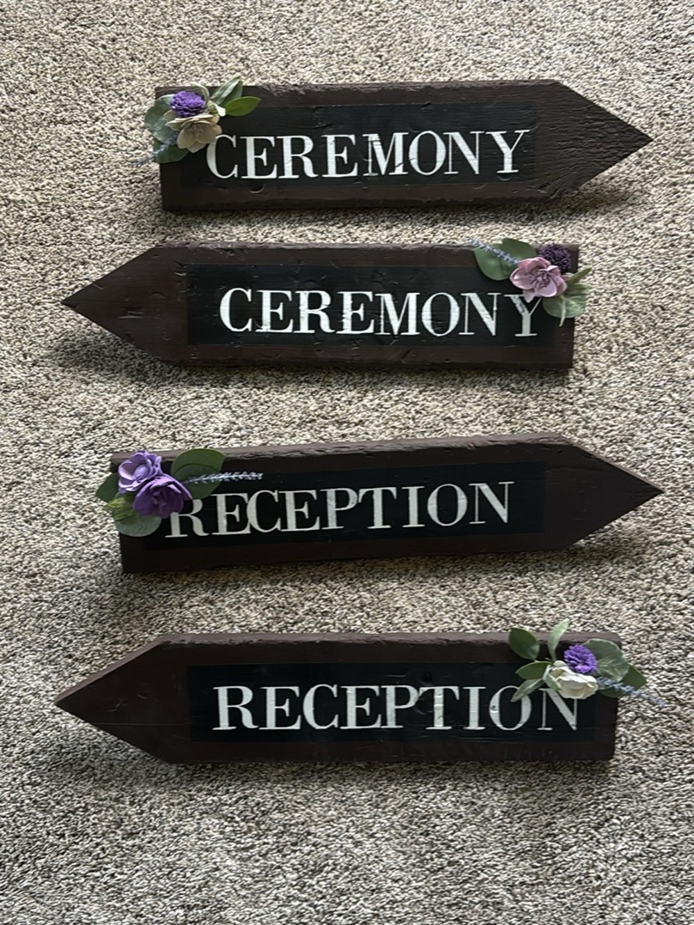 Wedding Ceremony & Reception Wayfinding Signs